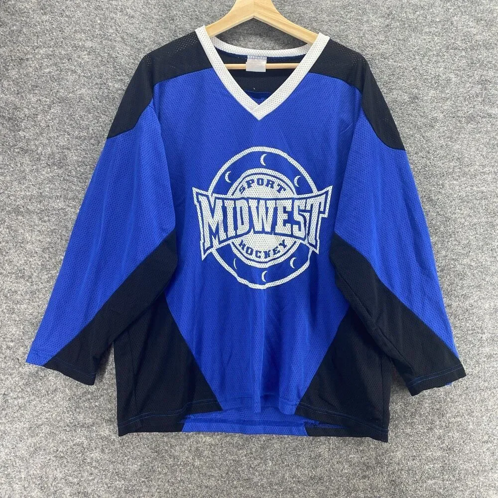 Tour Activewear Hoodie Men M Medium Blue V-Neck Long Sleeve Hockey Midwest